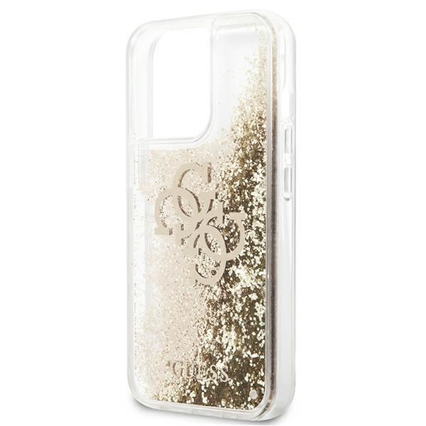 Citas preces Guess Guess 4G Big Liquid Glitter case for iPhone 13 Pro Max 6.7" - gold