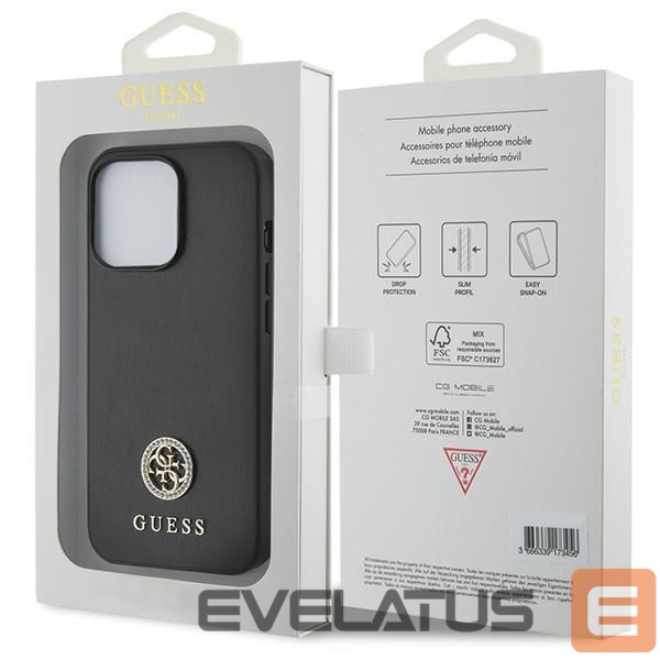 Citas preces Guess Guess GUHCP13XPS4DGPK iPhone 13 Pro Max 6.7" black/black hardcase Strass Metal Logo