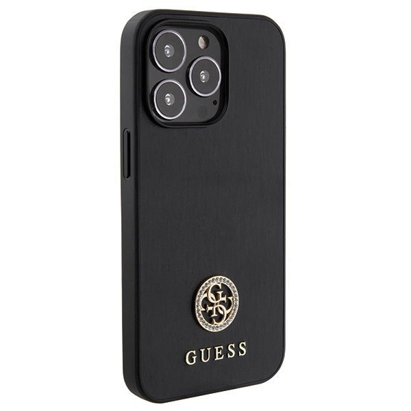 Citas preces Guess Guess GUHCP13XPS4DGPK iPhone 13 Pro Max 6.7" black/black hardcase Strass Metal Logo