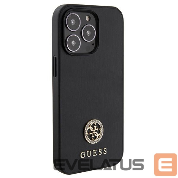 Citas preces Guess Guess GUHCP13XPS4DGPK iPhone 13 Pro Max 6.7" black/black hardcase Strass Metal Logo