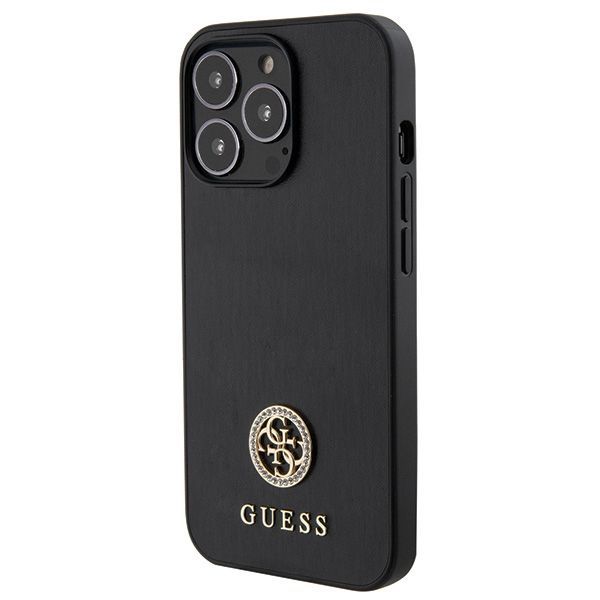 Citas preces Guess Guess GUHCP13XPS4DGPK iPhone 13 Pro Max 6.7" black/black hardcase Strass Metal Logo