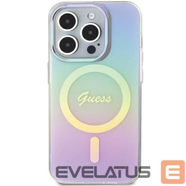 Citas preces Guess Guess GUHMP15XHITSU iPhone 15 Pro Max 6.7" purple/purple hardcase IML Iridescent MagSafe