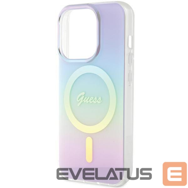 Citas preces Guess Guess GUHMP15XHITSU iPhone 15 Pro Max 6.7" purple/purple hardcase IML Iridescent MagSafe