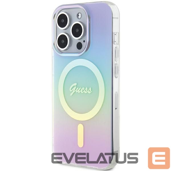 Citas preces Guess Guess GUHMP15XHITSU iPhone 15 Pro Max 6.7" purple/purple hardcase IML Iridescent MagSafe