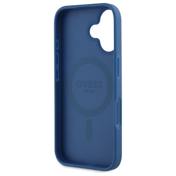 Citas preces Guess Guess GUHMP16SP4ROPEMCB iPhone 16 6.1" blue/blue hardcase 4G Flowers Print MagSafe