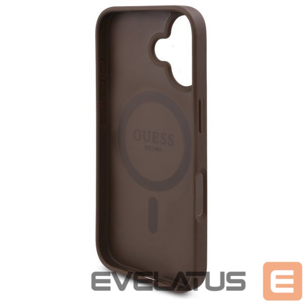 Citas preces Guess Guess GUHMP16SP4ROPEMCW iPhone 16 6.1" brown/brown hardcase 4G Flowers Print MagSafe