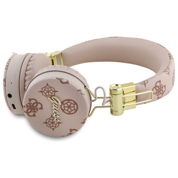 Citas preces Guess Guess Bluetooth ENC GUBH70EPOSMW Brown/Brown Peony Script Round Shape Headphones