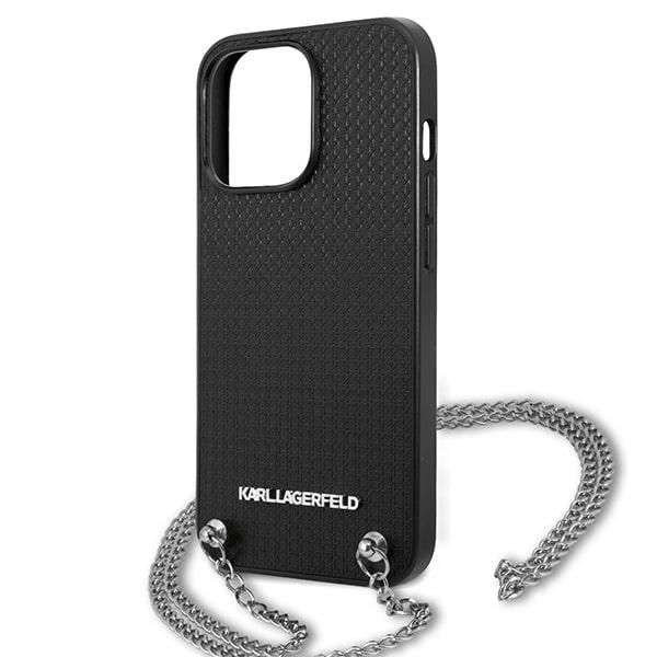 Kitos prekės Karl Lagerfeld Karl Lagerfeld Monogram Plaque Case for iPhone 13 Pro / 13 6.1" - Blackx