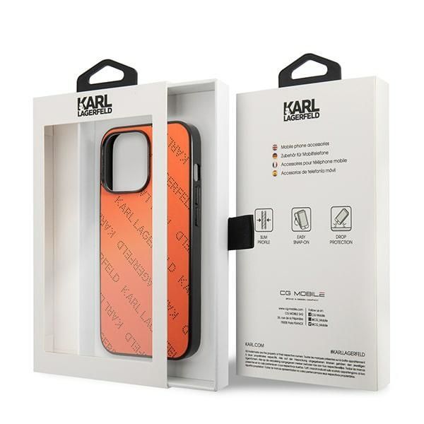 Citas preces Karl Lagerfeld Karl Lagerfeld Perforated Allover Case for iPhone 13 Pro / 13 6.1" - Orange