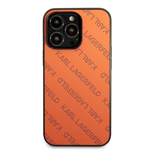 Citas preces Karl Lagerfeld Karl Lagerfeld Perforated Allover Case for iPhone 13 Pro / 13 6.1" - Orange