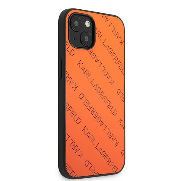 Kitos prekės Karl Lagerfeld Karl Lagerfeld Perforated Allover Case for iPhone 13 / 14 / 15 6.1" - Orange