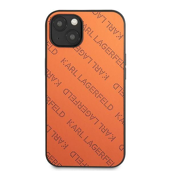 Kitos prekės Karl Lagerfeld Karl Lagerfeld Perforated Allover Case for iPhone 13 / 14 / 15 6.1" - Orange