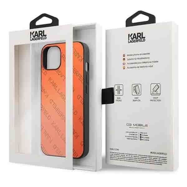 Kitos prekės Karl Lagerfeld Karl Lagerfeld Perforated Allover Case for iPhone 13 / 14 / 15 6.1" - Orange