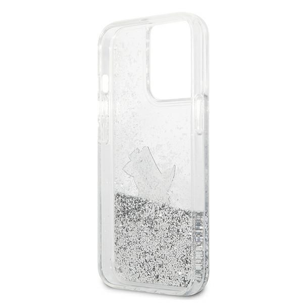 Citas preces Karl Lagerfeld Karl Lagerfeld Liquid Glitter Choupette Fun case for iPhone 13 Pro Max 6.7" - silver