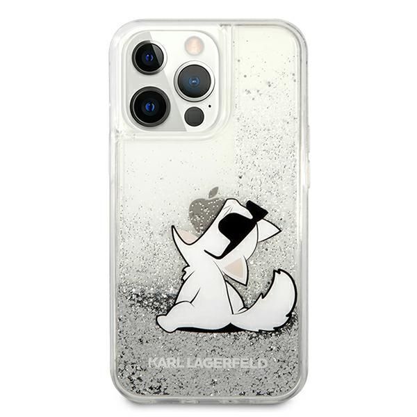 Citas preces Karl Lagerfeld Karl Lagerfeld Liquid Glitter Choupette Fun case for iPhone 13 Pro Max 6.7" - silver