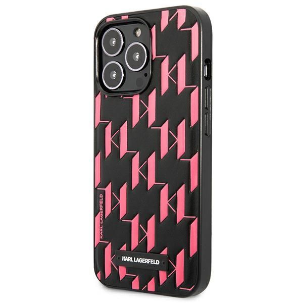 Citas preces Karl Lagerfeld Karl Lagerfeld Monogram Plaque iPhone 13 Pro Max 6.7" Case - Pink