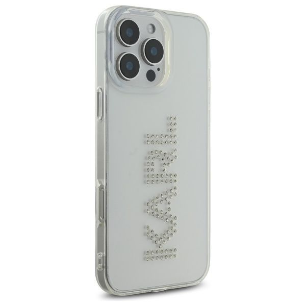 Citas preces Karl Lagerfeld Karl Lagerfeld KLHCP16XHKLSTDCT iPhone 16 Pro Max 6.9" Clear Hard Case IML Rhinestones Logo
