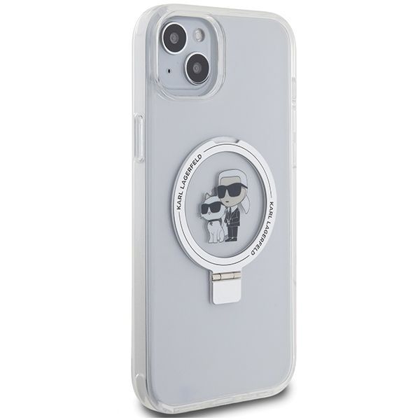 Citas preces Karl Lagerfeld Karl Lagerfeld KLHMP15MHMRSKCH iPhone 15 Plus / 14 Plus 6.7" white/white hardcase Ring Stand Karl&Choupette MagSafe