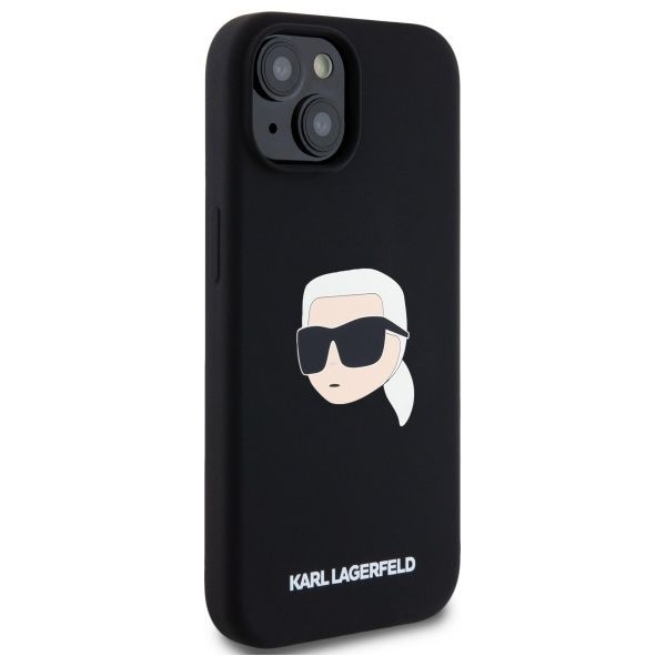 Citas preces Karl Lagerfeld Karl Lagerfeld KLHMP15SSKHPPLK iPhone 15 6.1" black/black hardcase Silicone Karl Head Print MagSafe
