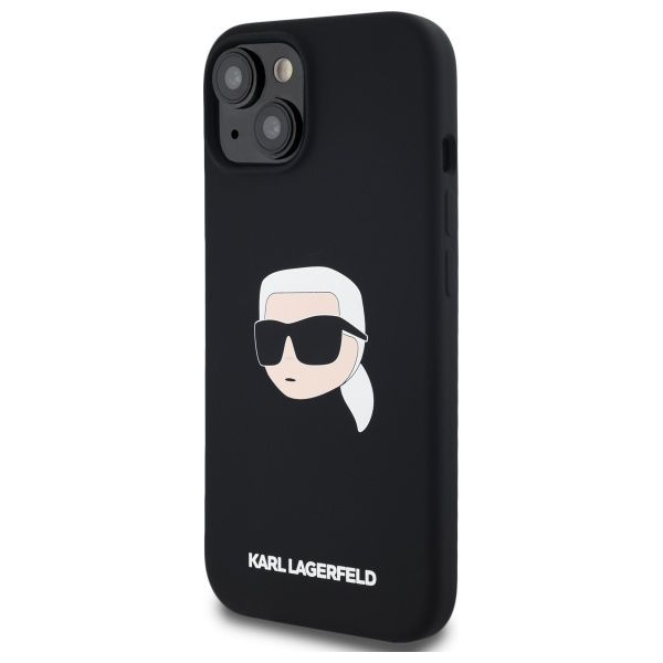 Citas preces Karl Lagerfeld Karl Lagerfeld KLHMP15SSKHPPLK iPhone 15 6.1" black/black hardcase Silicone Karl Head Print MagSafe