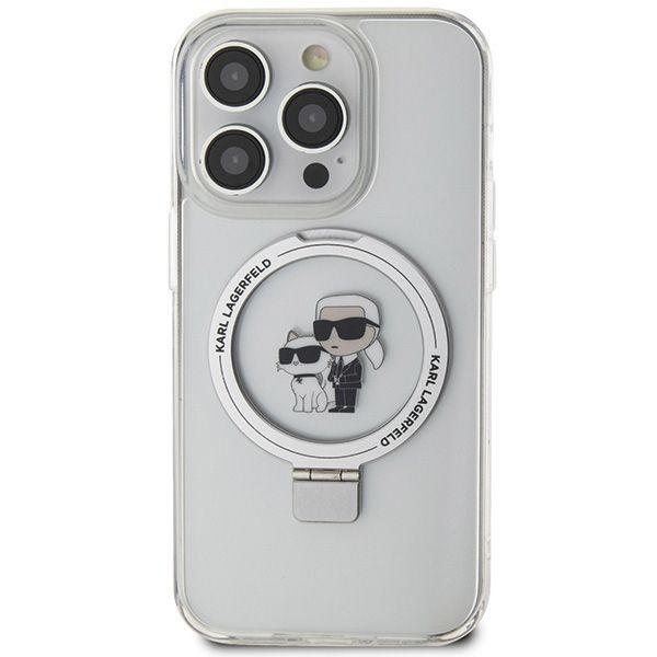Citas preces Karl Lagerfeld Karl Lagerfeld KLHMP15XHMRSKCH iPhone 15 Pro Max 6.7" white/white hardcase Ring Stand Karl&Choupette MagSafe