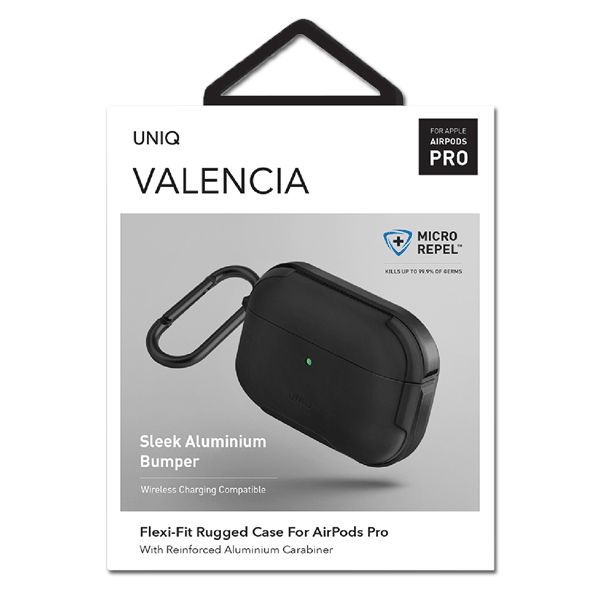 Citas preces UNIQ Uniq Valencia AirPods Pro Case Black/Midnight Black Antimicrobial