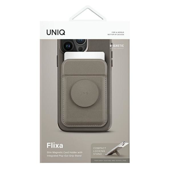 Citas preces UNIQ Uniq Flixa Magnetic Card Wallet with Stand Gray/Flint Gray MagSafe