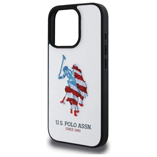 Citas preces U.S. Polo PU US Polo USHCP15XPUSH iPhone 15 Pro Max 6.7" white/white Leather Big DH American Flag