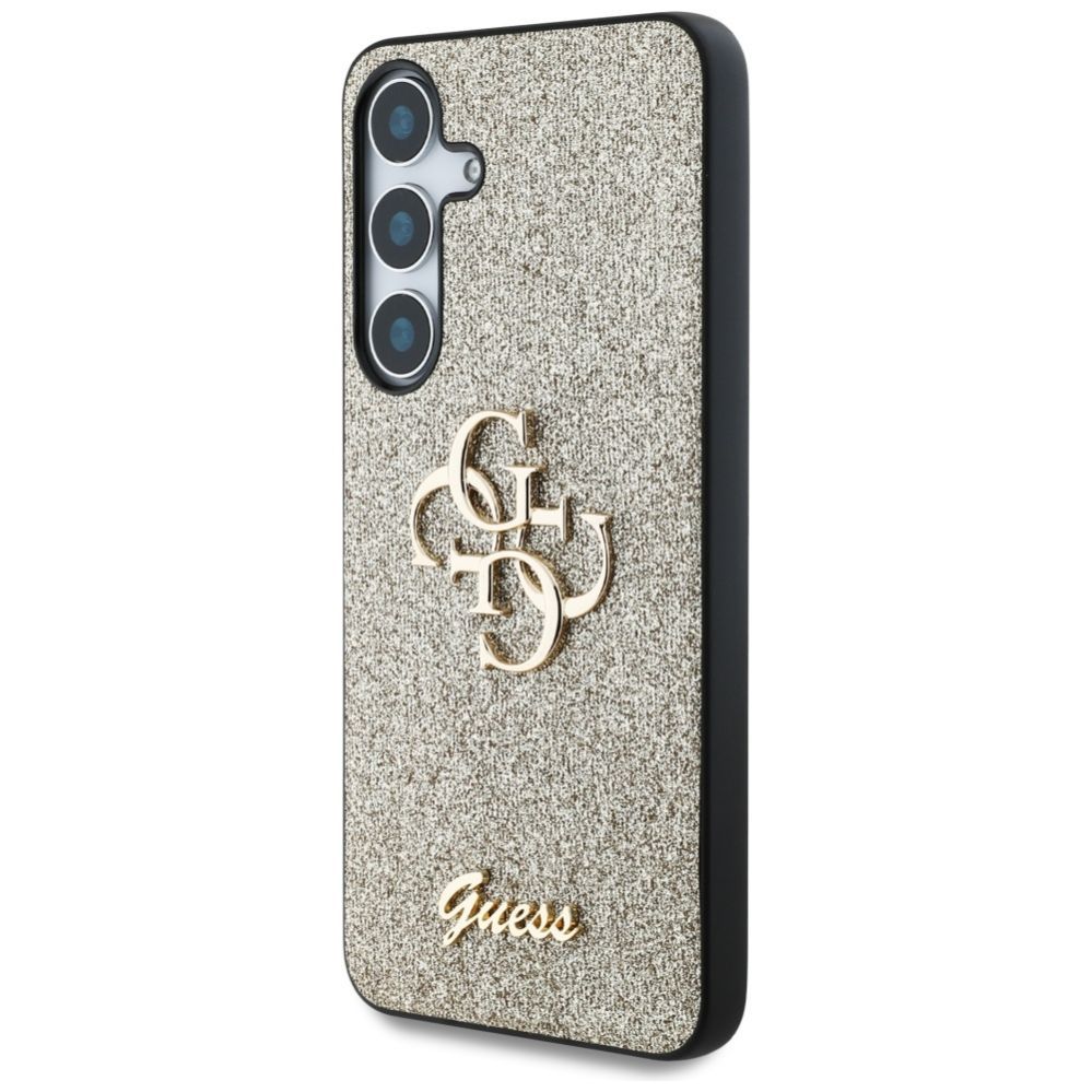 Citas preces Guess Guess Fixed Glitter Big 4G Metal Logo case for Samsung Galaxy S25 gold