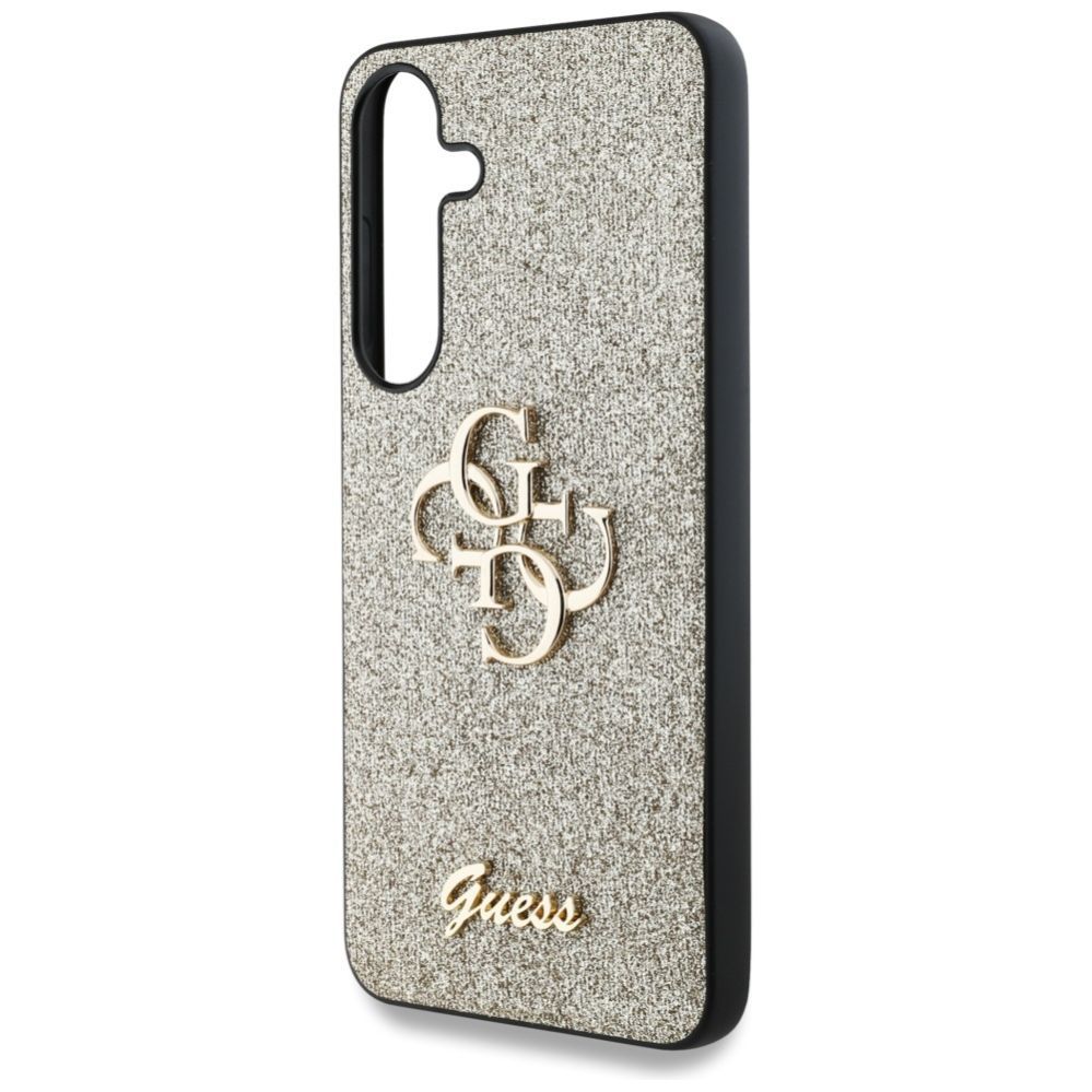 Citas preces Guess Guess Fixed Glitter Big 4G Metal Logo case for Samsung Galaxy S25 gold