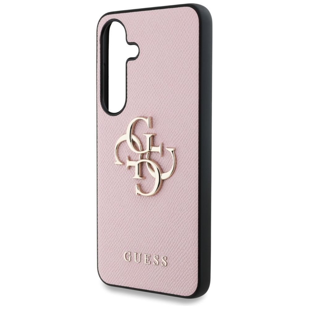 Citas preces Guess Guess Grained Big 4G Logo Small Classic Logo case for Samsung Galaxy S25 Plus pink