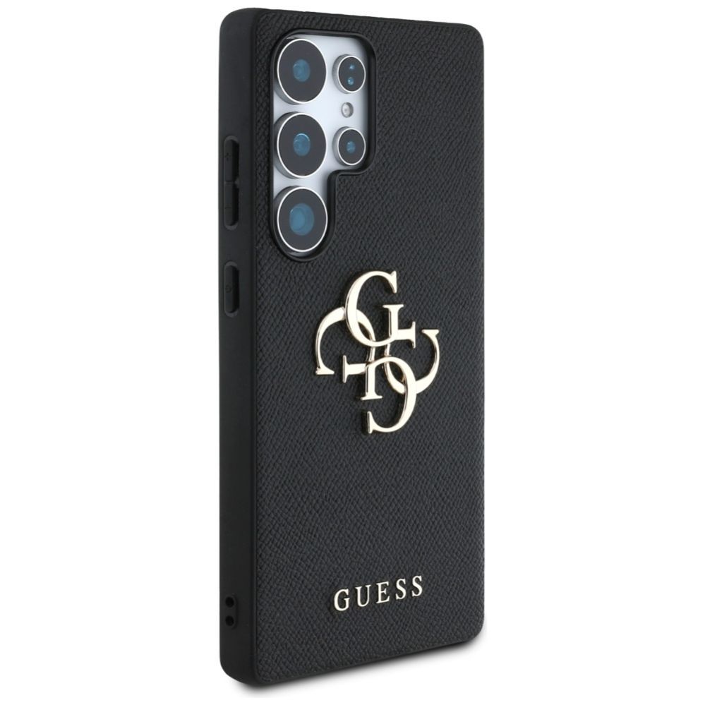 Citas preces Guess Guess Grained Big 4G Logo Small Classic Logo case for Samsung Galaxy S25 Ultra black