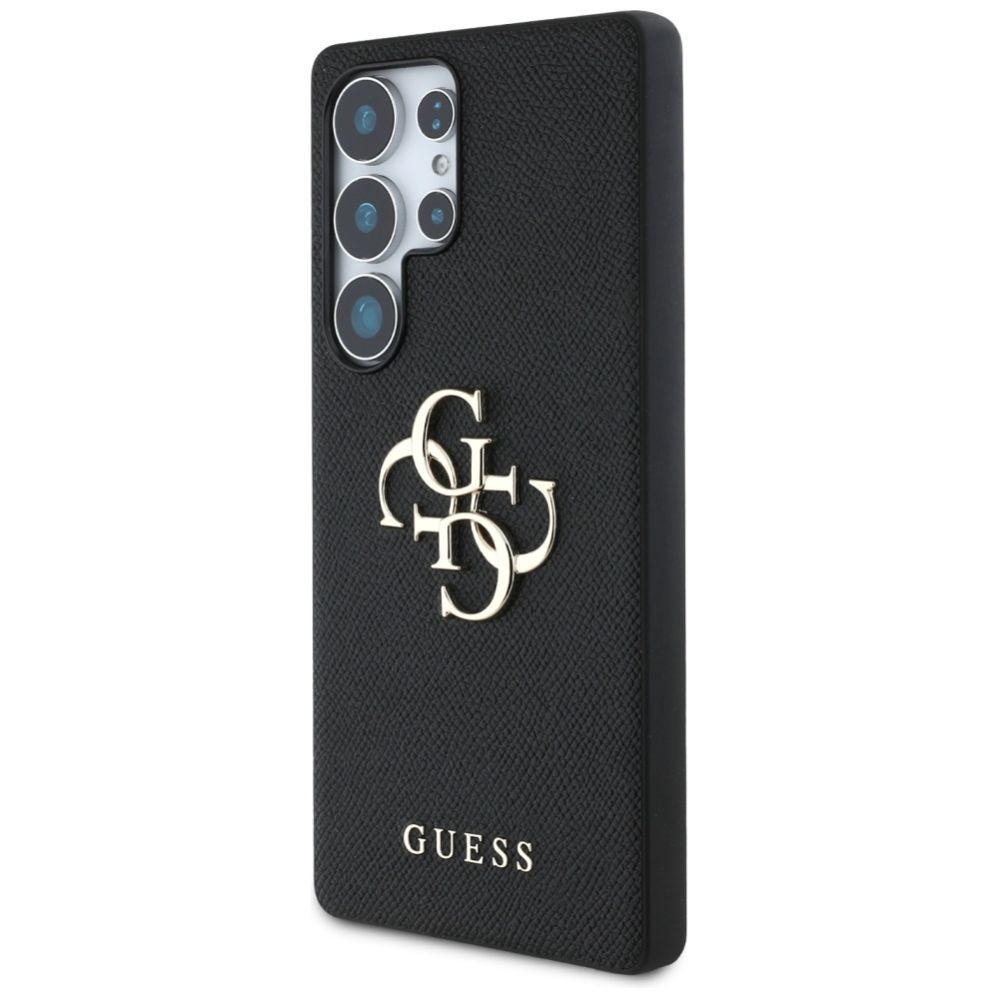 Citas preces Guess Guess Grained Big 4G Logo Small Classic Logo case for Samsung Galaxy S25 Ultra black