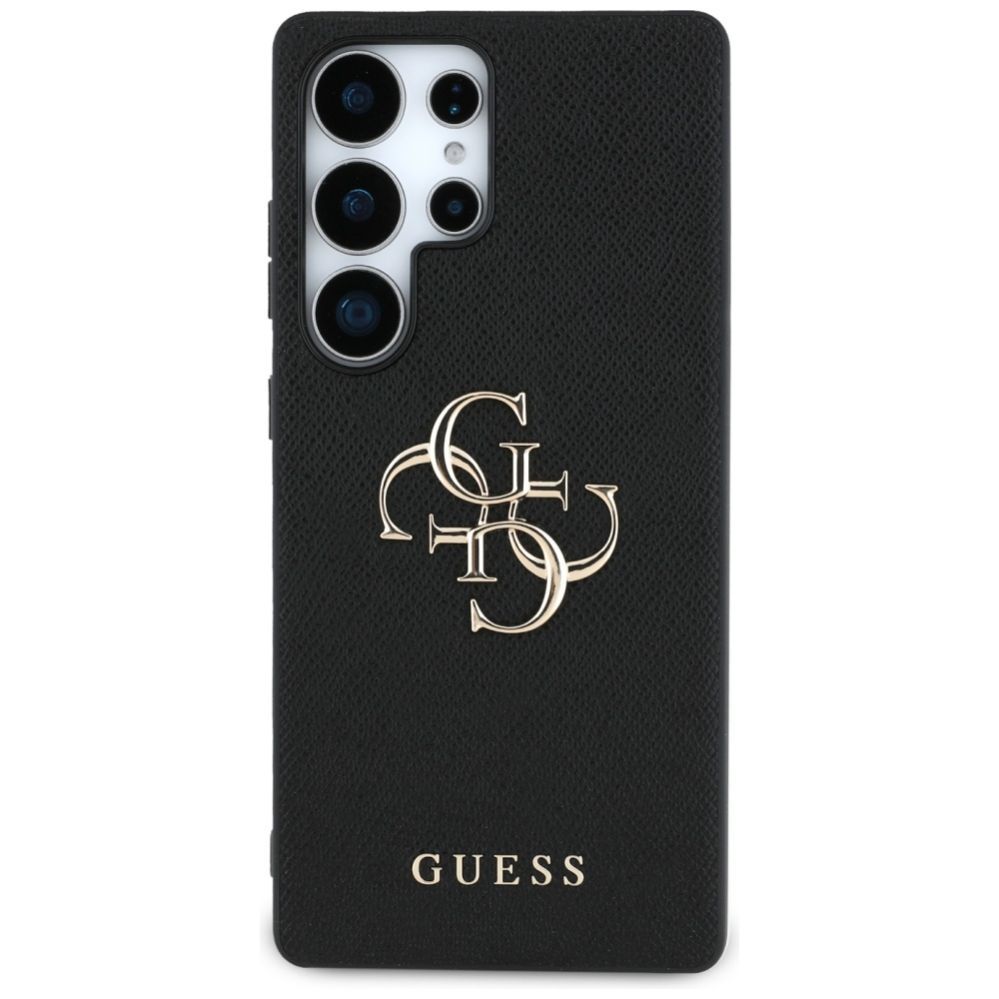 Citas preces Guess Guess Grained Big 4G Logo Small Classic Logo case for Samsung Galaxy S25 Ultra black