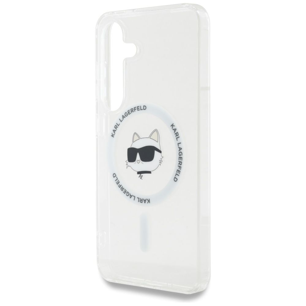 Kitos prekės Karl Lagerfeld Case Karl Lagerfeld Button Choupette Head Printed Logo MagSafe Samsung Galaxy S25 white