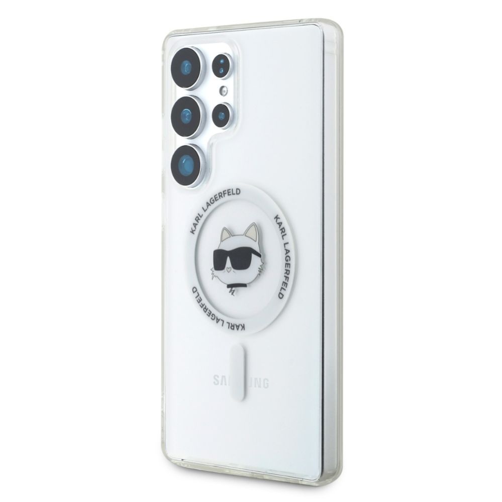 Muud kaubad Karl Lagerfeld Case Karl Lagerfeld Button Choupette Head Printed Logo MagSafe Samsung Galaxy S25 Ultra white