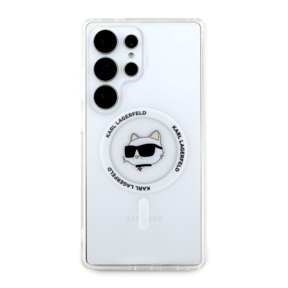 Muud kaubad Karl Lagerfeld Case Karl Lagerfeld Button Choupette Head Printed Logo MagSafe Samsung Galaxy S25 Ultra white