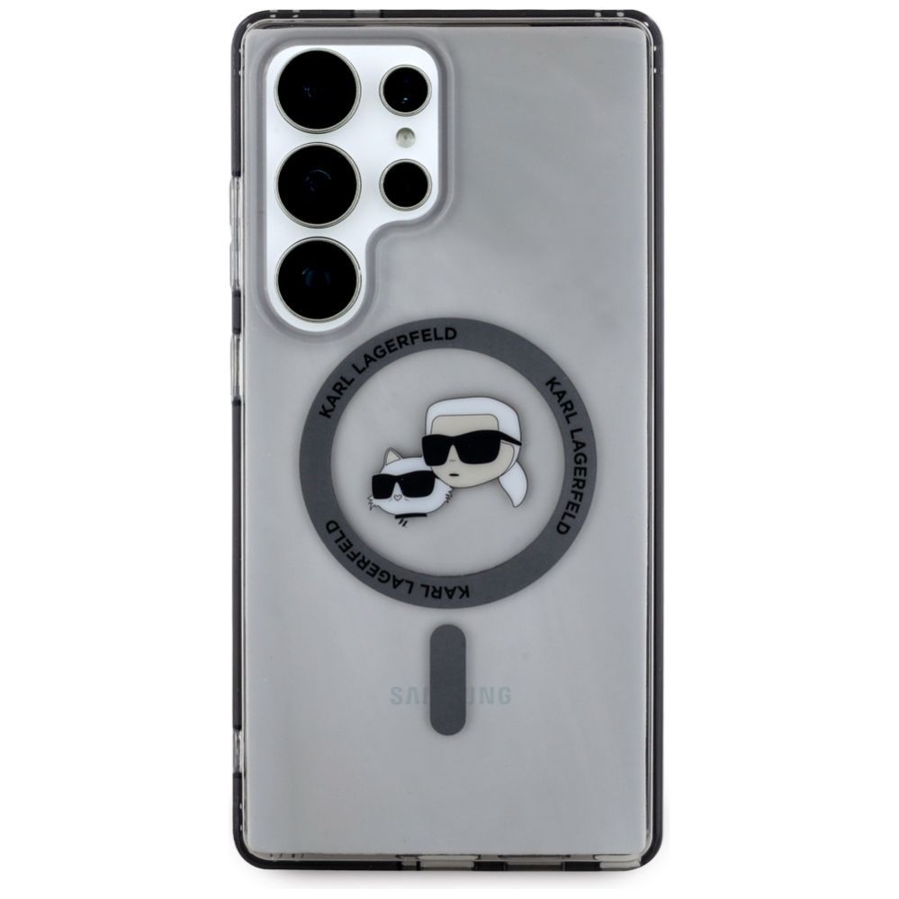 Kitos prekės Karl Lagerfeld Karl Lagerfeld Button Karl & Choupette Heads Printed Logo MagSafe Samsung Galaxy S25 Ultra case black