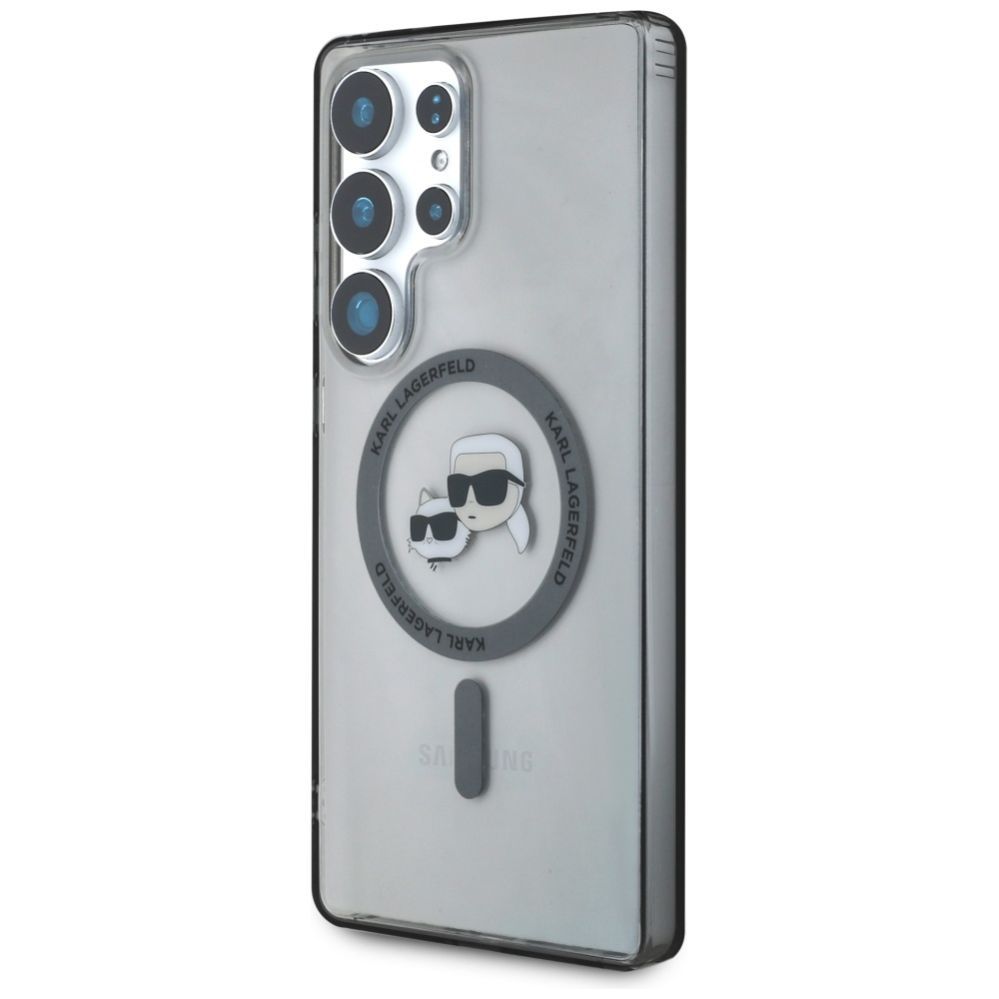 Kitos prekės Karl Lagerfeld Karl Lagerfeld Button Karl & Choupette Heads Printed Logo MagSafe Samsung Galaxy S25 Ultra case black