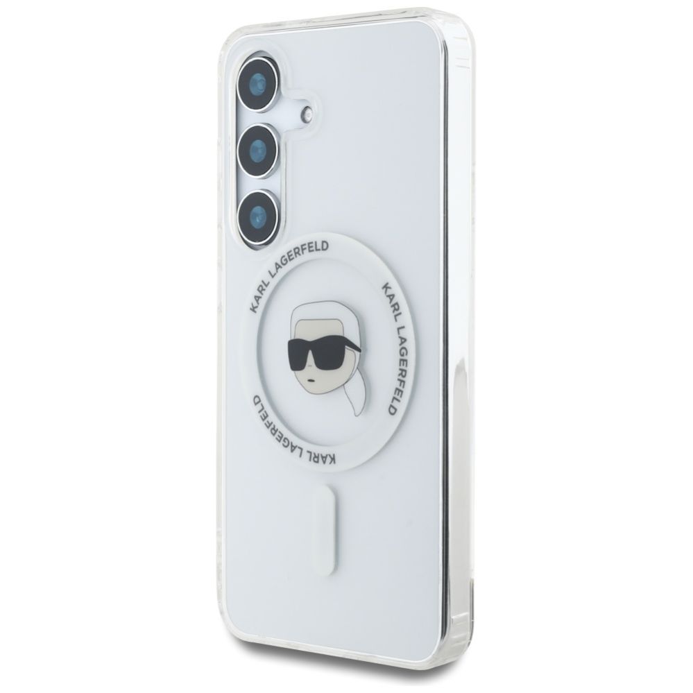 Muud kaubad Karl Lagerfeld Case Karl Lagerfeld Button Karl Head Printed Logo MagSafe Samsung Galaxy S25 white
