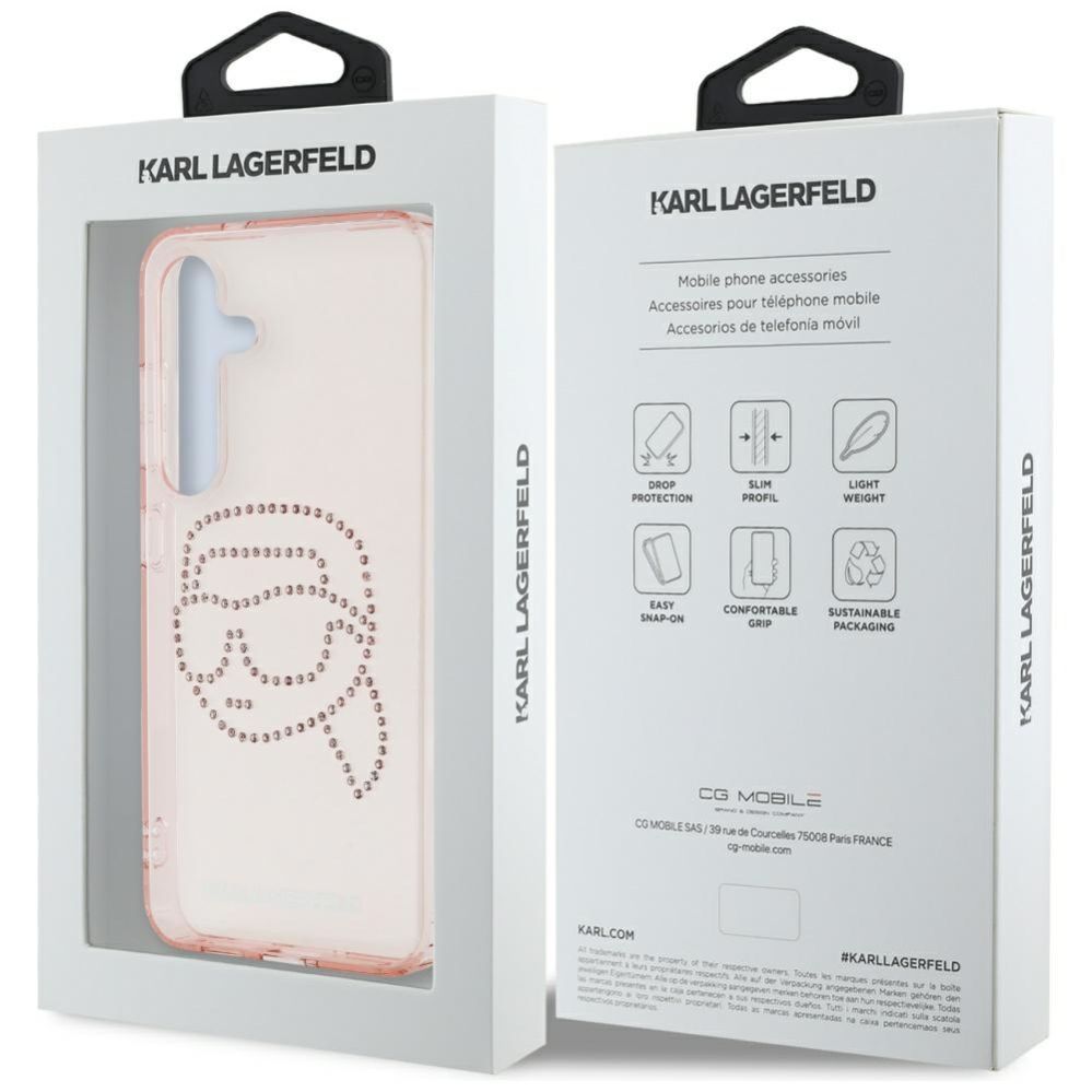 Kitos prekės Karl Lagerfeld Karl Lagerfeld Rhinestones K. Head Logo Samsung Galaxy S25 Case Pink