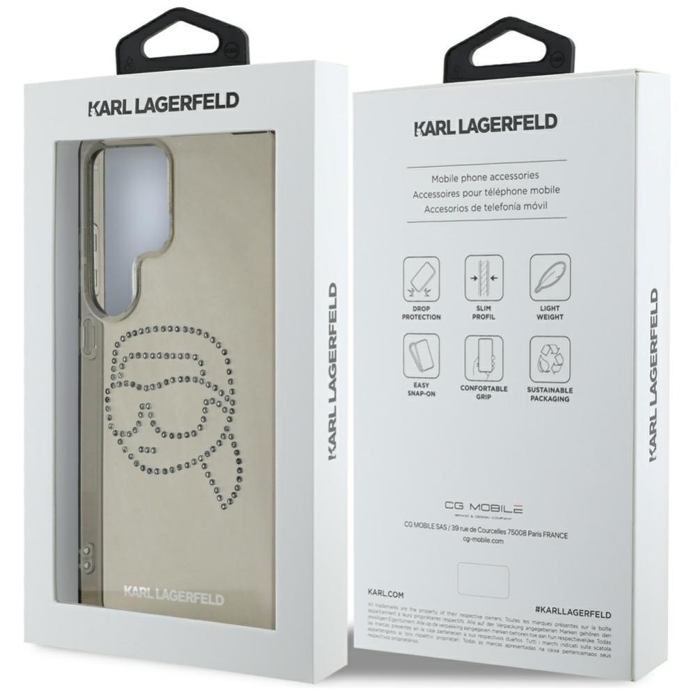 Kitos prekės Karl Lagerfeld Case Karl Lagerfeld Rhinestones Karl Head Logo Samsung Galaxy S25 Ultra black