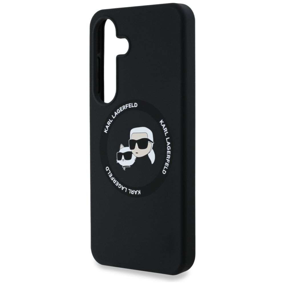 Citas preces Karl Lagerfeld Karl Lagerfeld Silicone Double Heads And Circle MagSafe Samsung Galaxy S25 Plus case black