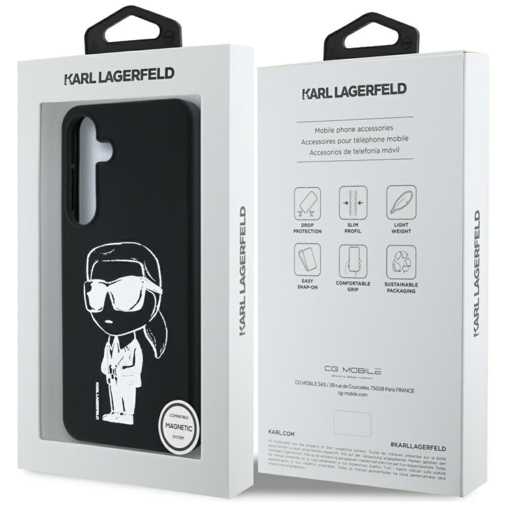 Muud kaubad Karl Lagerfeld Case Karl Lagerfeld Silicone Graffiti Ikonik Printed Logo MagSafe Samsung Galaxy S25 black
