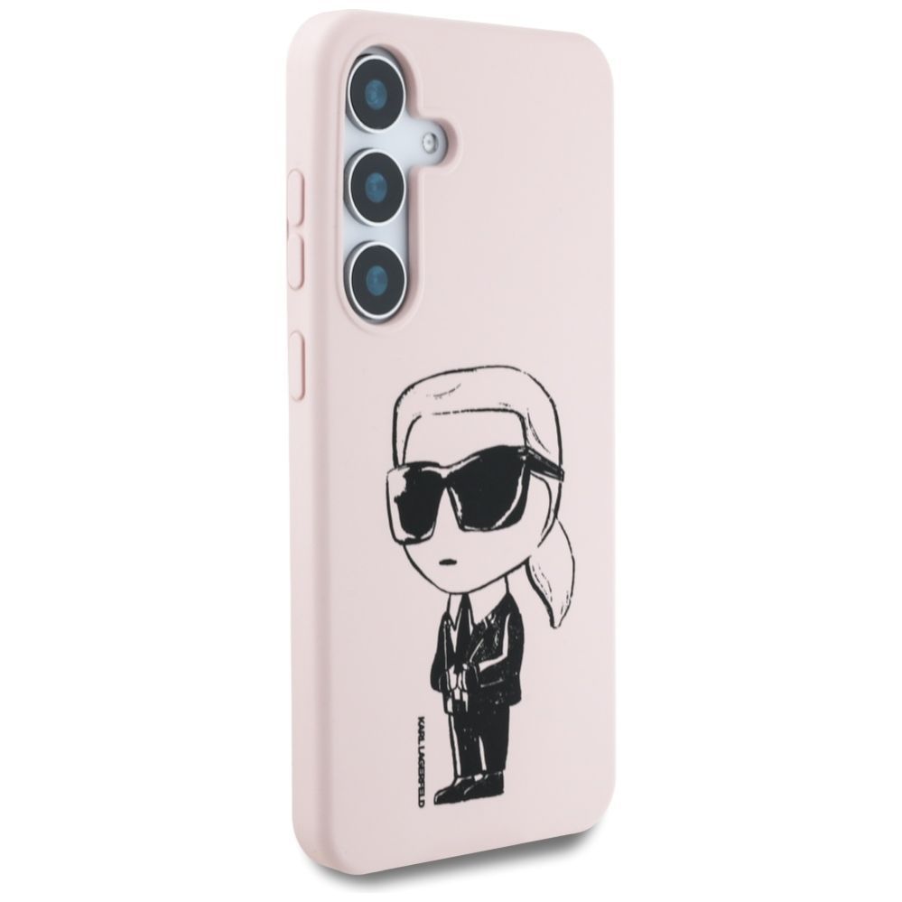 Muud kaubad Karl Lagerfeld Case Karl Lagerfeld Silicone Graffiti Ikonik Printed Logo MagSafe Samsung Galaxy S25 pink