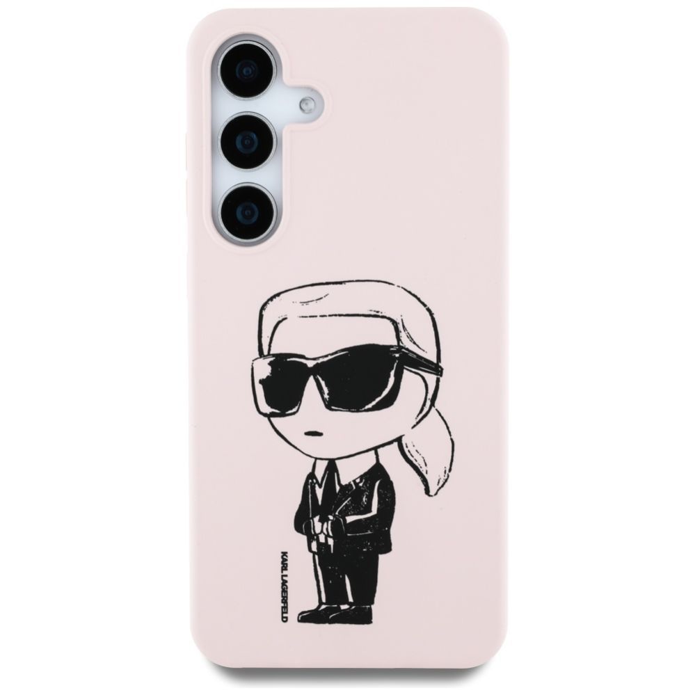Muud kaubad Karl Lagerfeld Case Karl Lagerfeld Silicone Graffiti Ikonik Printed Logo MagSafe Samsung Galaxy S25 pink