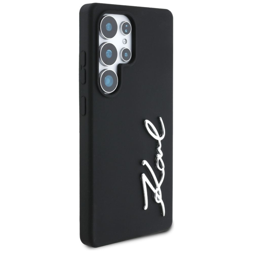 Kitos prekės Karl Lagerfeld Case Karl Lagerfeld Silicone Metal Signature Logo Samsung Galaxy S25 Ultra black