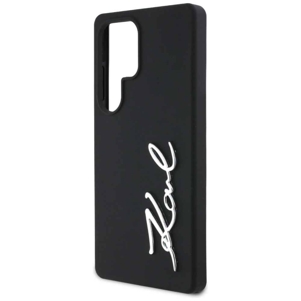 Kitos prekės Karl Lagerfeld Case Karl Lagerfeld Silicone Metal Signature Logo Samsung Galaxy S25 Ultra black