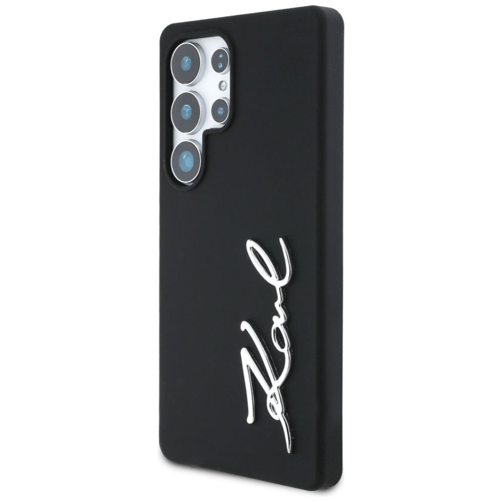 Kitos prekės Karl Lagerfeld Case Karl Lagerfeld Silicone Metal Signature Logo Samsung Galaxy S25 Ultra black
