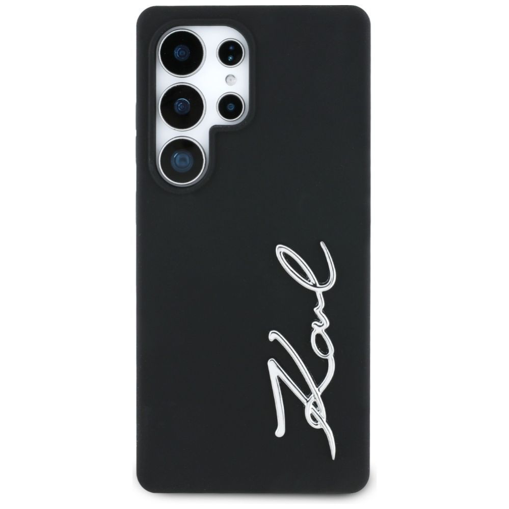 Kitos prekės Karl Lagerfeld Case Karl Lagerfeld Silicone Metal Signature Logo Samsung Galaxy S25 Ultra black